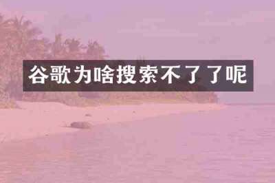 谷歌为啥搜索不了了呢