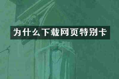 为什么下载网页特别卡