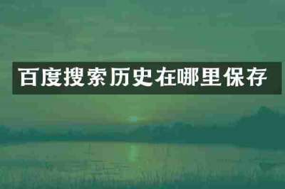 百度搜索历史在哪里保存