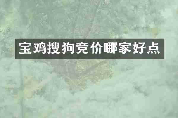 宝鸡搜狗竞价哪家好点