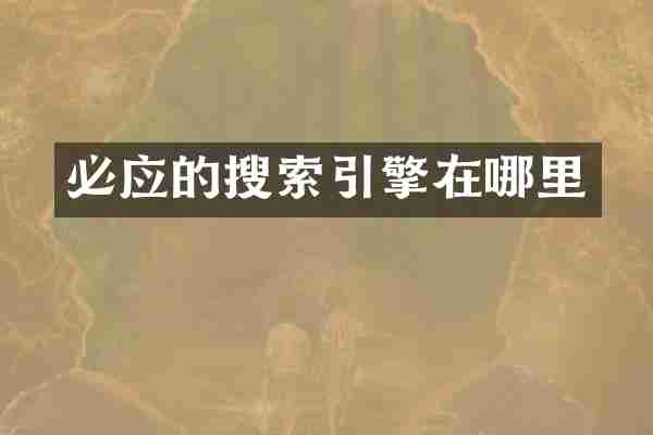 必应的搜索引擎在哪里