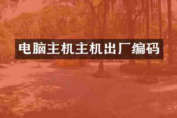 电脑主机主机出厂编码