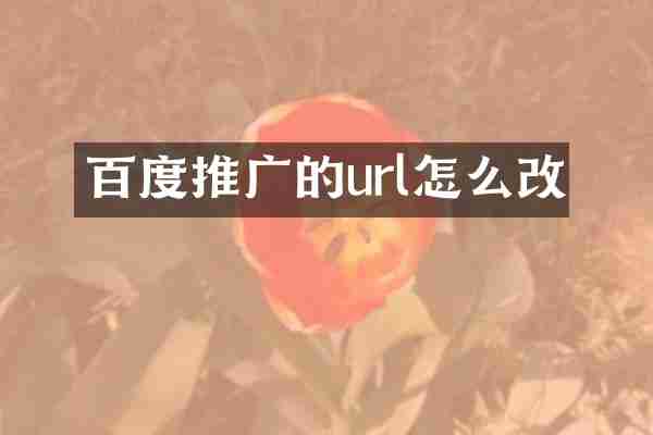 百度推广的url怎么改