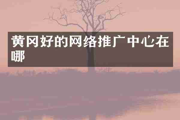黄冈好的网络推广中心在哪