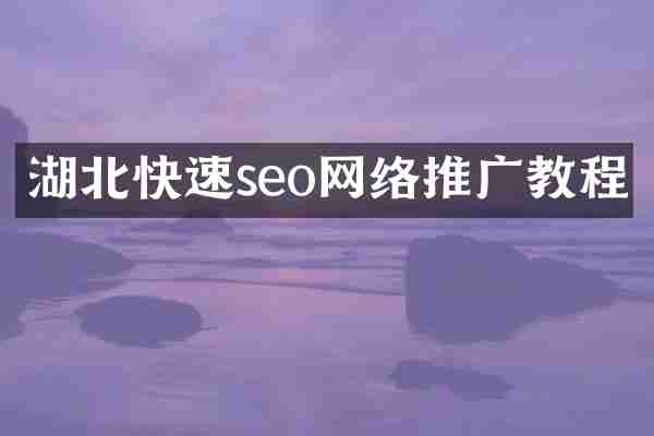 湖北快速seo网络推广教程
