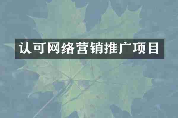认可网络营销推广项目