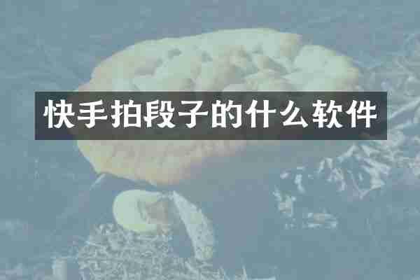 快手拍段子的什么软件