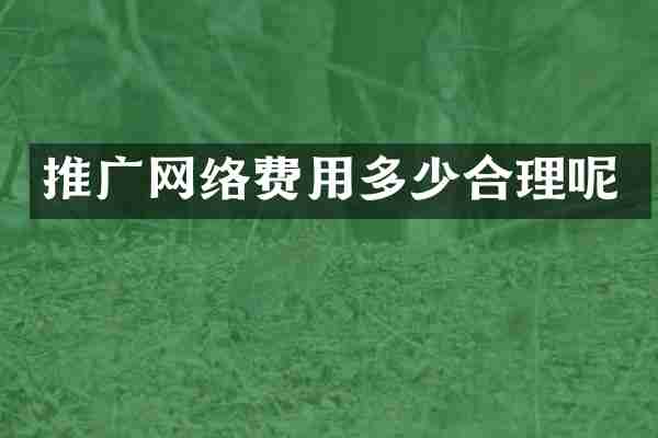 推广网络费用多少合理呢