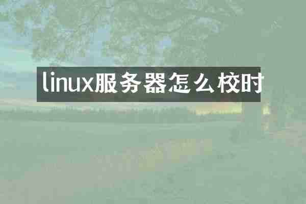 linux服务器怎么校时