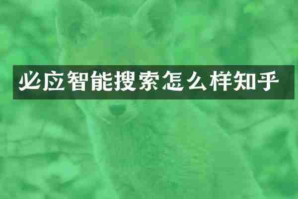 必应智能搜索怎么样知乎