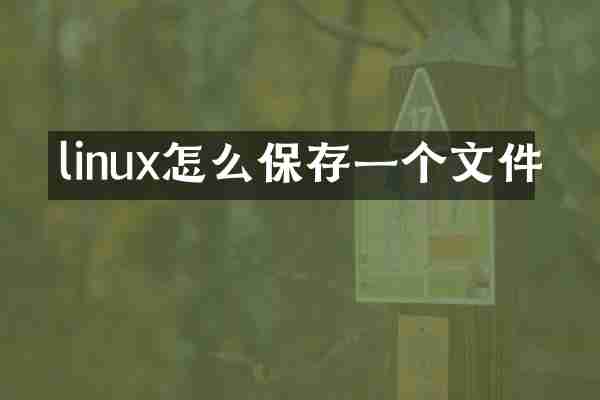 linux怎么保存一个文件