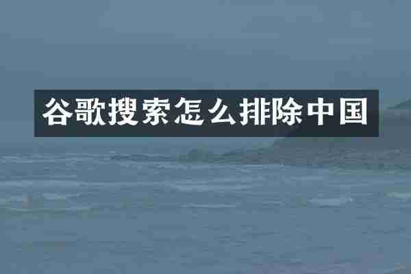 谷歌搜索怎么排除中国