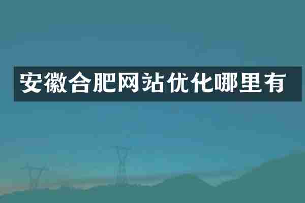 安徽合肥网站优化哪里有