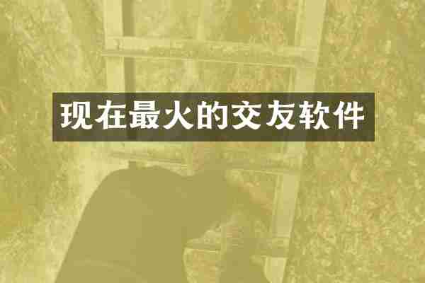现在最火的交友软件