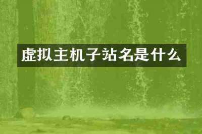 虚拟主机子站名是什么
