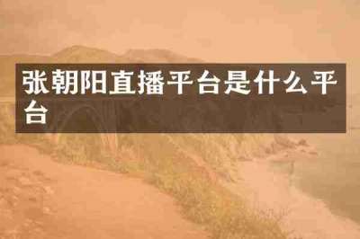 张朝阳直播平台是什么平台