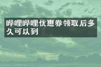 哔哩哔哩优惠券领取后多久可以到