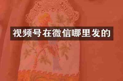 视频号在微信哪里发的