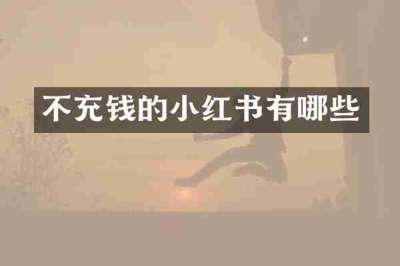 不充钱的小红书有哪些