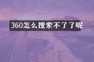 360怎么搜索不了了呢