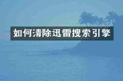 如何清除迅雷搜索引擎