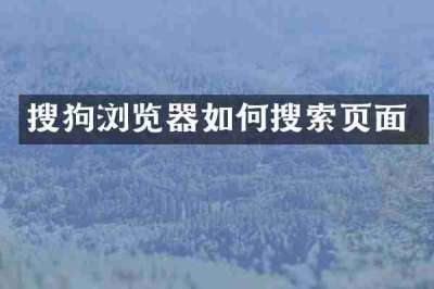 搜狗浏览器如何搜索页面