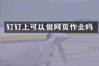 钉钉上可以做网页作业吗