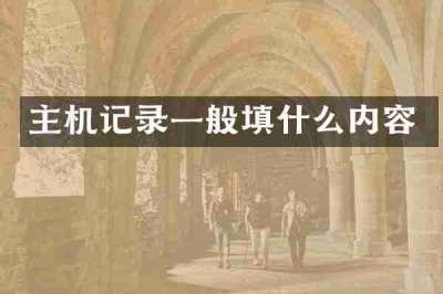 主机记录一般填什么内容
