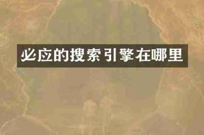 必应的搜索引擎在哪里