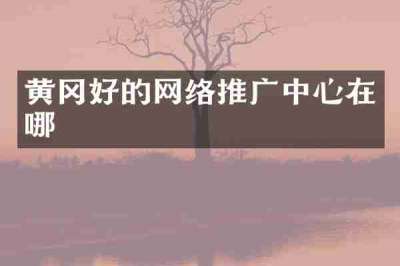 黄冈好的网络推广中心在哪