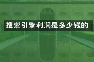 搜索引擎利润是多少钱的