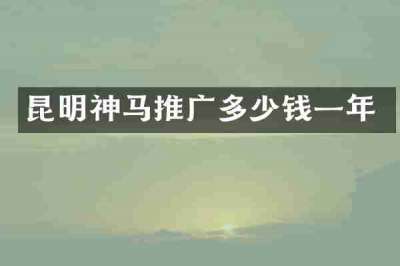 昆明神马推广多少钱一年