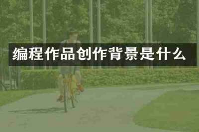 编程作品创作背景是什么