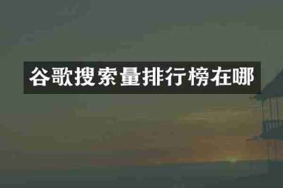 谷歌搜索量排行榜在哪