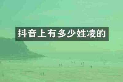 抖音上有多少姓凌的