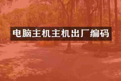 电脑主机主机出厂编码