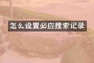 怎么设置必应搜索记录