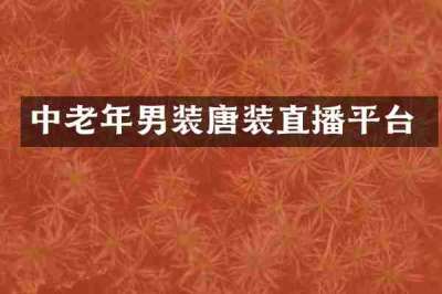 中老年男装唐装直播平台