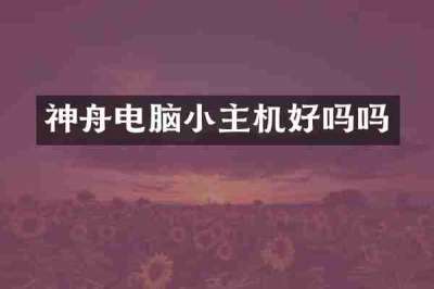 神舟电脑小主机好吗吗