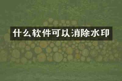什么软件可以消除水印