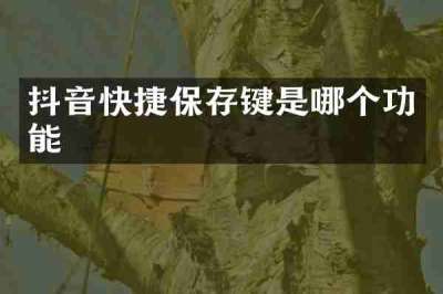 抖音快捷保存键是哪个功能