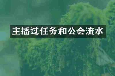 主播过任务和公会流水