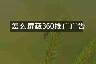 怎么屏蔽360推广广告