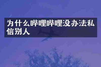 为什么哔哩哔哩没办法私信别人