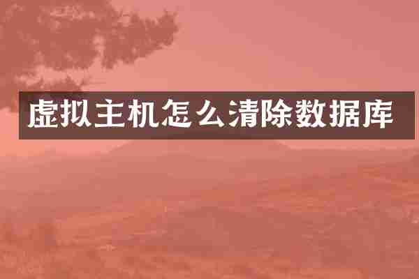 虚拟主机怎么清除数据库