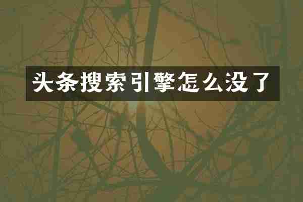 头条搜索引擎怎么没了