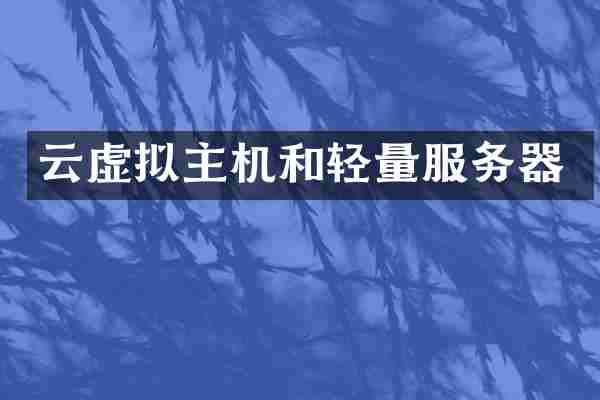 云虚拟主机和轻量服务器