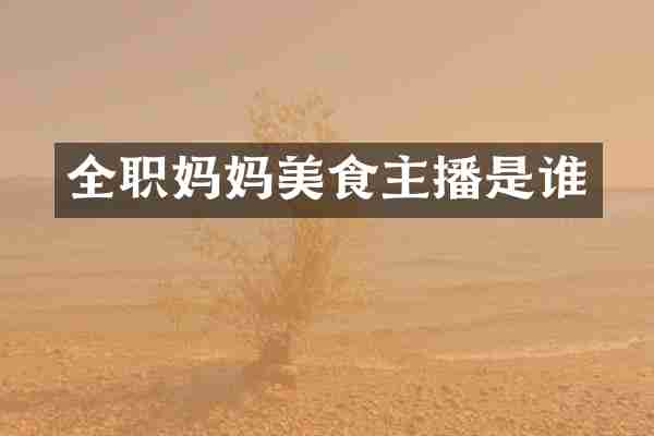 全职妈妈美食主播是谁