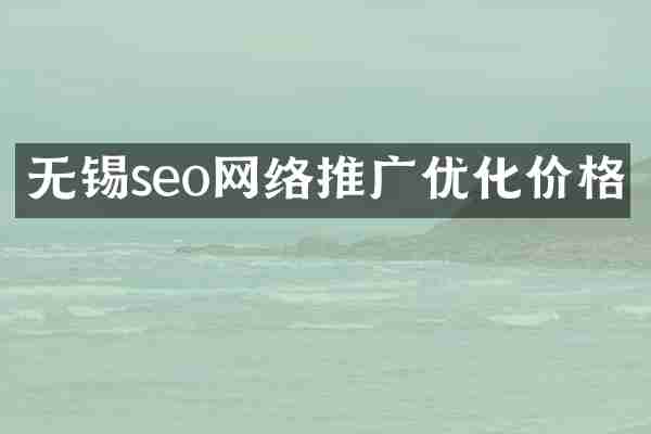 无锡seo网络推广优化价格