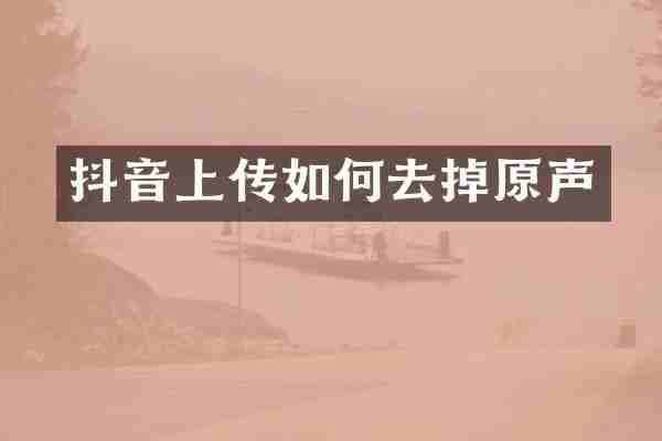 抖音上传如何去掉原声
